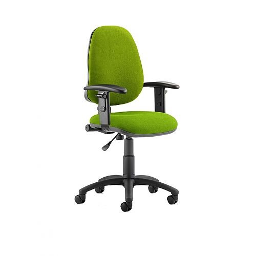 Eclipse I Task Operator Office Chair With Height Adjustable Arms Swizzle Green - Weight Capacity: 120kg - Usage: 8 hours a day